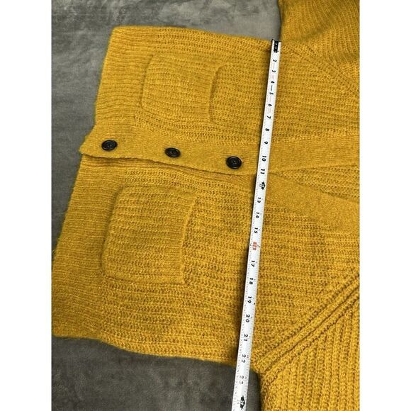 A.L.C. CLEVELAND CARDIGAN MUSTARD ALPACA-BLEND SIZE LARGE V-NECK SWEATER - Picture 10 of 14